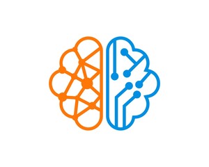 Technology circuit with brain shape