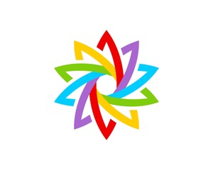 Abstract stars with rainbow colors