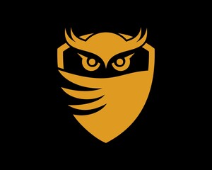 Majestic owl with shield shape