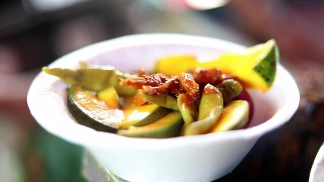 Indian street style salad with pickles.