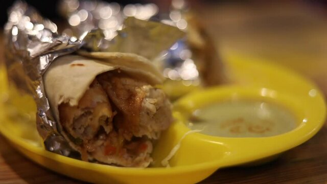 Frankie, Indian kathi roll stuffed with momos.