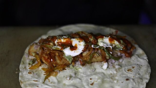 Frankie, Indian kathi roll stuffed with momos.