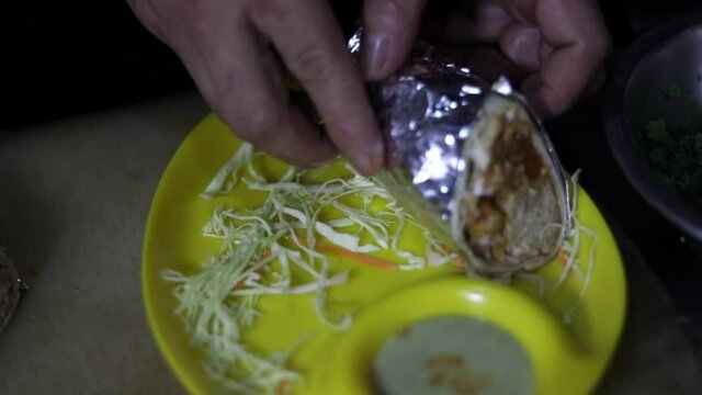 Frankie, Indian kathi roll stuffed with momos.