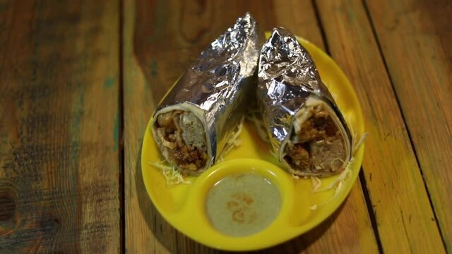 Frankie, Indian kathi roll stuffed with momos.