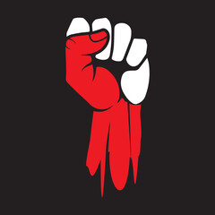 Vector symbol of the fist of Indonesia's independence concept