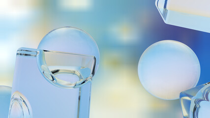 Textured ice blue frozen rink winter background. 3D rendering