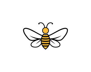 Bee with white wings logo