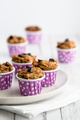 Healthy muffins with chocolate chips