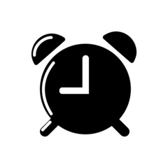 Vector Alarm clock icon on white background. Notifications when the specified time is reached - obrazy, fototapety, plakaty