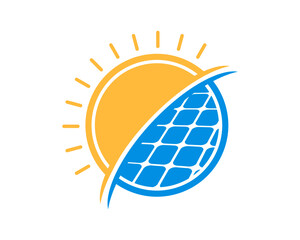 Solar energy with circle and sunlight