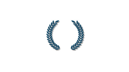 Amazing aqua dark 3d wreath icon on white background