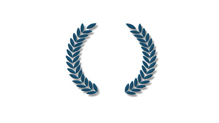 Amazing aqua dark 3d wreath icon on white background
