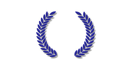 Amazing 3d wreath icon on blue dark background,wheat icon