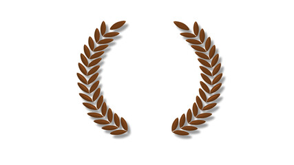 New brown dark 3d wheat icon on white background,Best wreath icon