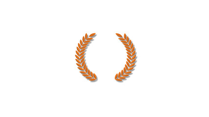 Amazing 3d wreath icon on white background,Brown color 3d wreath icon