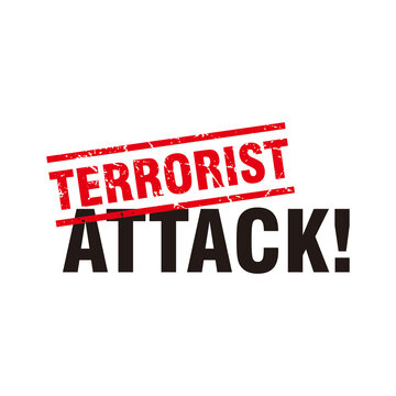 Terrorist attack text illustration template vector