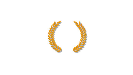 New orange color 3d wreath icon on white background,Best wheat icon