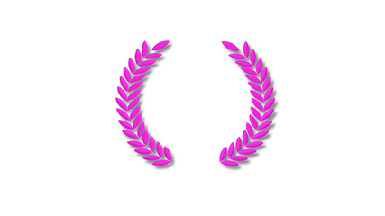 New pink color 3d wreath icon on white background,Best wreath icon