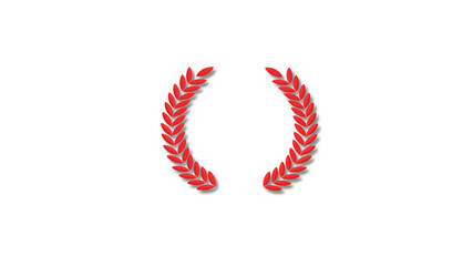 Amazing red 3d wreath icon on white background,New wreath icon