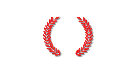 Amazing red 3d wreath icon on white background,New wreath icon