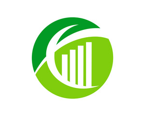 Obraz premium Chart with pixel inside the circle