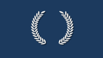 Obraz premium 3d white wreath icon on aqua dark background,3d wheat icon