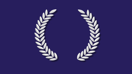 White 3d wreath icon on blue dark background,new wheat icons