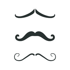 Old style mustaches vector icon isolated on white background