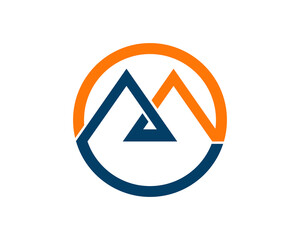 Circle with mountain inside