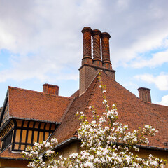 It's Chimney of the Cecilienhof Palace, a palace in Potsdam, Brandenburg, Germany.