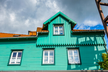 It's Typical colorful architecture in Wernigerode, a town in the district of Harz, Saxony-Anhalt, Germany
