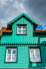 It's Typical colorful architecture in Wernigerode, a town in the district of Harz, Saxony-Anhalt, Germany