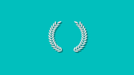 Amazing 3d wreath icon on cyan background,New 3d wheat icons