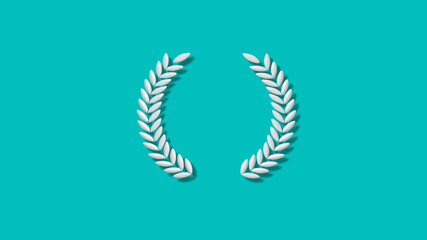 Amazing 3d wreath icon on cyan background,New 3d wheat icons