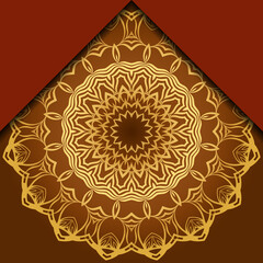 Mandala ornament concept flyer. Ethnic design, on festive and background. Vector background. Card or invitation. Islam, arabic, indian, ottoman motifs. Summer color.