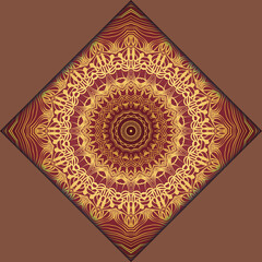 Template Greeting Card, Invitation With Space For Text. Mandala Design. Vector Illustration.