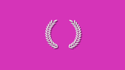 3d wheat icon on pink background,new wreath icon