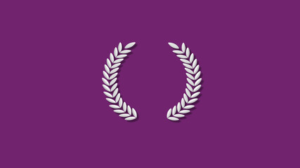 3d wreath icon on pink dark background,New wheat icon