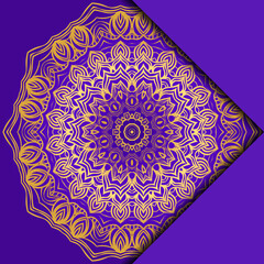 Card Template With Mandala Pattern. For Business Card, Meditation Class. Illustration. Vector