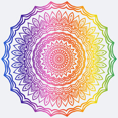 Sacred Oriental Mandala. Color Floral Ornament. Abstract Shapes In Asian Style. Vector Illustration.