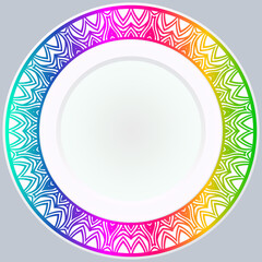 Handdrawn Pattern With Round Floral Ornament. Vector Illustration.