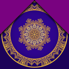 Template greeting card, invitation. Mandala design. Vector illustration.