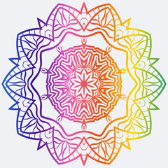 Sacred Oriental Mandala. Color Floral Ornament. Abstract Shapes In Asian Style. Vector Illustration.