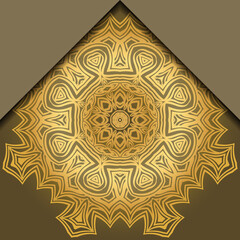 Luxury background. with gold mandala Vector card template.
