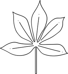 modern minimalist line art leaf