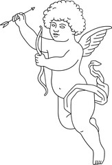 minimalist line art angel cherub cupid