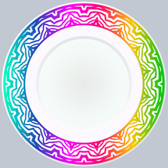 Handdrawn Pattern With Round Floral Ornament. Vector Illustration.