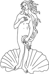 aesthetic roman line art birth of venus