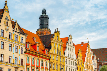 Fototapeta premium To Kolorowe Domy na Rynku we Wrocławiu