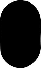 solid geometric hand drawn oblong shape